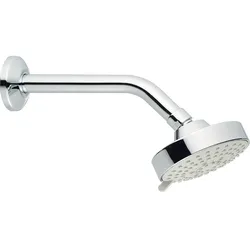 Kopfbrause Modern 5F (Ausführung: Kopfbrause Heinrichschulte Modern 5F Ø 100 mm chrom inkl. Wandanschlussrohr)