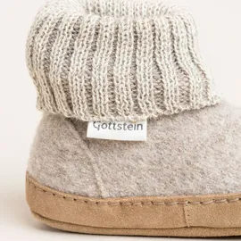 Gottstein Alpine Boot LE Hüttenschuh Hausschuh mit optimaler Passform, Flexible Sohle, Einfaches An- und Ausziehen - Beige - 22