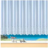 WECKBRODT Gardine Freising (1 St), Kräuselband, transparent, echte Stickerei, Lochstickerei, Voile, halbtransparent, Bordüre, Store weiß 300 cm x 120 cm