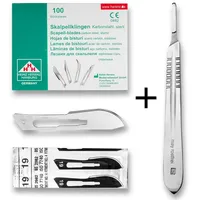 May Cuttermesser Skalpell Set 100x Sterile Skalpellklingen Fig. 19