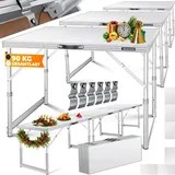 Kesser KESSER® Multifunktionstisch Profi 3- teilig, 100 x 60 cm, Tapeziertisch 30kg Tragkraft je Tisch Mit Ausziehfunktion Klapptisch Flohmarktisch Beistelltisch Mehrzwecktisch Campingtisch höhenverstellbar