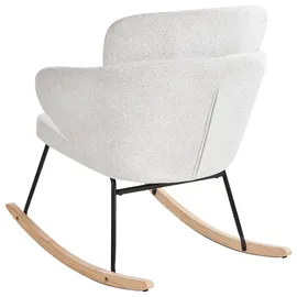 Beliani Schaukelsessel VIKEN Polyester 66 x 87 x 74 cm Cremeweiß/Braun