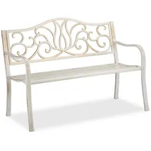 Relaxdays Gartenbank 128 x 90 x 63 cm Weiß