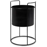 Spetebo Blumenhocker mit Gestell 26 x 16 cm Schwarz