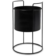 Spetebo Blumenhocker mit Gestell 26 x 16 cm Schwarz