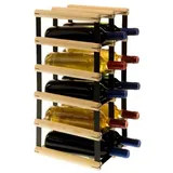 Proregal Weinregal VINOTECA MOD Metal HxBxT 52,5x22,5x24,5cm | 2x5 Flaschen Massives Kiefernholz Natur | Flaschenregal