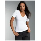 TRIGEMA Damen, V-Shirt aus Baumwolle/Elastan - XL