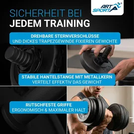 ArtSport Hantelset 40 kg Kurzhantelset 2er Set schwarz