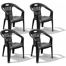 Mojawo PIONA Stapelstuhl 56 x 55 x 78 cm Anthrazit 4 St.