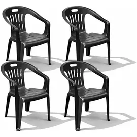 Mojawo PIONA Stapelstuhl 56 x 55 x 78 cm Anthrazit 4 St.