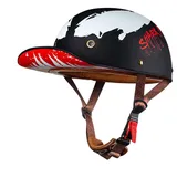 Motorrad Halbschalen Halbhelm Halbschalenhelm Baseballmütze-Helm Baseball Cap Motorradhelm Mit ECE-Zulassung Cruiser Chopper Scooter Helm Für Bike Cruiser Chopper Moped Scooter A,M