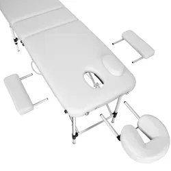 TECTAKE 3 Zonen Massageliege mit 5cm Polsterung und Aluminiumgestellweiß