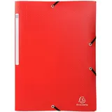 Exacompta Sammelmappe Opak 55085E A4 PP Gummizug 3Klappen rot