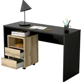 Home Affaire Schreibtisch HOME AFFAIRE "AGAPI", schwarz (schwarz, schwarz, schwarz), B:130cm H:75cm T:50cm, Tische, Schreibtisch, Breite 130, Computertisch im modernen Design & viel Arbeitsfläche