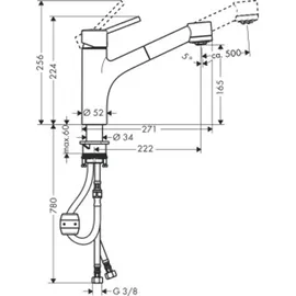 Hansgrohe Talis M52 170 2jet chrom 3284500