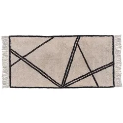 Villa Collection Teppich 70x140cm beige/schwarz