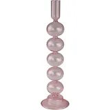 AM Design Kerzenleuchter Stabkerzenhalter aus Glas Rosa
