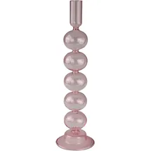 AM Design Kerzenleuchter Stabkerzenhalter aus Glas Rosa