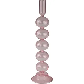 AM Design Kerzenleuchter Stabkerzenhalter aus Glas Rosa