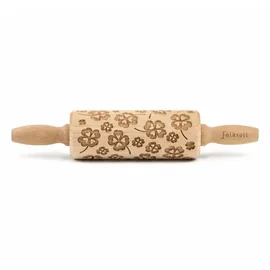 Folkroll Teigrolle Kleeblatt, junior, 23 cm, Nudelholz, Prägerolle, Muster, Motiv, Rolle, Buchenholz, 334027