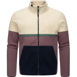 Fleecejacke RAGWEAR "Lonndy", Herren, Gr. XXXL (58), beige (ecru), Fleece, Material: 100% Polyester, sportlich, gerade hüftbedeckend, hoch geschlossener Ausschnitt, Langarm Ärmel ohne Ärmelschlitz abgesteppte Kante, Jacken, Angesagte Herren Plüschjacke mit hohem Kragen
