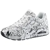 SKECHERS UNO-PROCESS SKETCH Sneaker mit coolem Sketchprint, Freizeitschuh, Halbschuh, Schnürschuh schwarz|weiß 35 EU