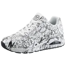 SKECHERS UNO-PROCESS SKETCH Sneaker mit coolem Sketchprint, Freizeitschuh, Halbschuh, Schnürschuh schwarz|weiß 35 EU