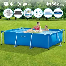 Intex Pool mit rechteckigem Rahmen 220 x 150 x 60 cm – im Lieferumfang enthalten Accessoire CB97