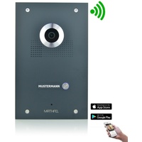 IP WLAN Video Türsprechanlage für 1-Familienhaus Anthrazit Unterputz mit Gravur Ohne Monitor