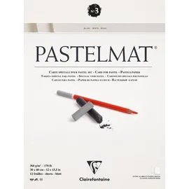 Clairefontaine Zeichenblock Pastelmat 12 Blatt 30 x 40 cm weiß