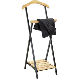 Haku-Möbel Herrendiener Natur-Schwarz Massivholz