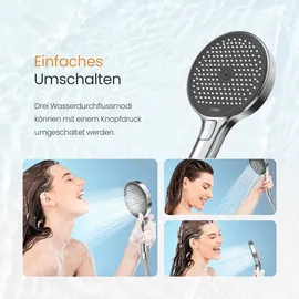 EMKE Duschsystem mit Thermostat Duschset mit 40cm Thermostatische Platte, Brausestange, Handbrause mit 4 Strahlstärken,Regendusche mit Armatur, Anthrazit Matt