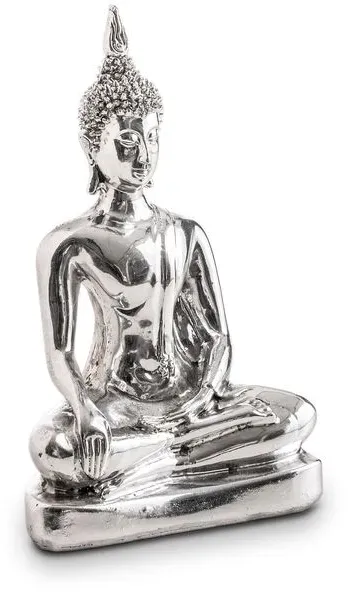 Deko-Objekt Buddha Polyresin Silber