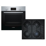 Bosch Einbau-Backofen mit Glas-Gaskochfeld autark 60cm 3D-Heißluft