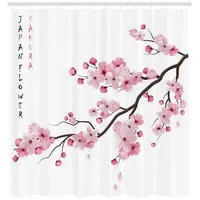 ABAKUHAUS Duschvorhang Japanischer Kirschzweig 175 x 240 cm rosa