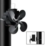 (schwarz) 4-blatt-ofenventilator Mit Wärmeantrieb – Schwarz
