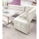 exxpo - sofa fashion Barista 197 x 82 x 265 cm Naturleder langer Schenkel links weiß