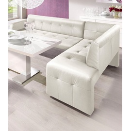 exxpo - sofa fashion Barista 197 x 82 x 265 cm Naturleder langer Schenkel links weiß