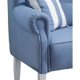 Home Affaire Küchensofa HOME AFFAIRE "Moro", blau, B:138cm H:99cm T:73cm, 60% Polyester, 40% Baumwolle, Sofas, inkl. 2 Stk. Zierkissen gestreift, verschiedenen Stoffe und Farben