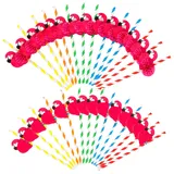50 Stück 3D Papier Strohhalme Cocktail Strohhalme Flamingo Strohhalmen Cocktail Sticks Biologisch Abbaubare Einweg Trinkhalme Strohhalmen für Tropical Drinks Strand Hochzeit Hawaii Party Deko