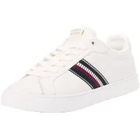 Tommy Hilfiger ICON COURT SNEAKERS STRIPES ( Niedriger Schnitt (Schuhe) Damen, Weiß (Ecru), 38 EU