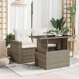 vidaXL Gartentisch mit Glasplatte 100 x 55 x 73 cm Grau