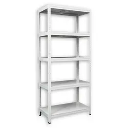 Kellerregale Biedrax 40 x 80 x 180 cm weiss, 5 Fachböden