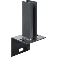 mr-shop Alberts 686994 Pfostenträger für Zaunpfosten auf L-Randsteinen | zum Aufschrauben | feuerverzinkt, anthrazit kunststoffbeschichtet RAL 7016 | Platte 94 x 100 mm | für Pfosten 60 x 40 mm