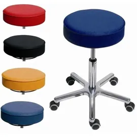 Proregal Drehhocker Indianapolis High | Sitzhöhe 54-72cm | Ø 53cm | Tragfähigkeit 110kg | Kunstleder-Sitz | Aluminium-Fußkreuz mit Rollen | Limone