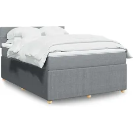 vidaXL Boxspringbett 140 x 200 cm Hellgrau