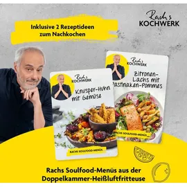 rachs kochwerk Heißluft-Fritteuse Doppelkorb 2x 3,5L 2400W, Schwarz