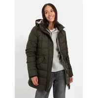 CAMEL ACTIVE Damen Gesteppte Jacke mit Abnehmbarer Kapuze Dunkelgrün,