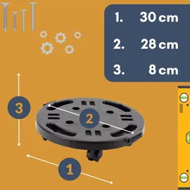 GarPet 4er Set Transportroller Rollbrett Transportrollen Rollbrett Werkstatt Pflanzen Rollbretter Transport Möbelrollen flach Pflanzenroller rund Transporthilfe