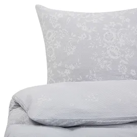 Beliani Morningside Floral Grau/Weiß 200 x 220 cm + 2 x 40 x 80 cm